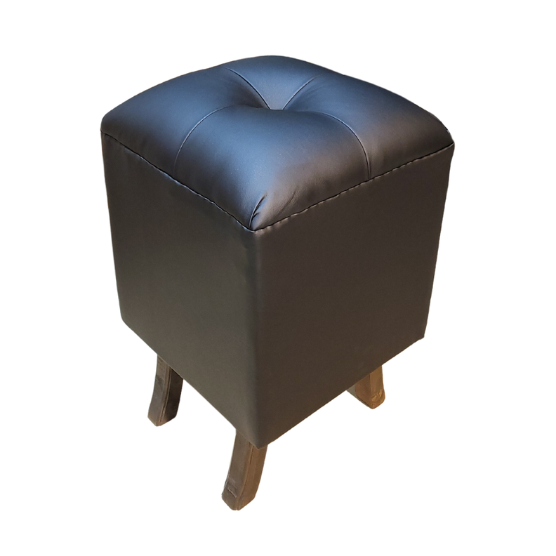 Pouf Negro Eco Cuero Muebles Rimar-4