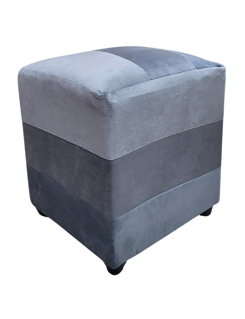 Pouf Grises Felpa 35x35x42 Muebles Rimar-0