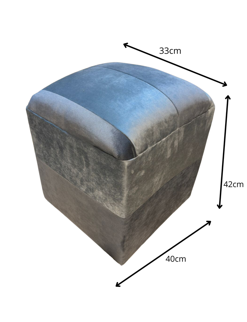 Pouf Grises Felpa 35x35x42 Muebles Rimar-5