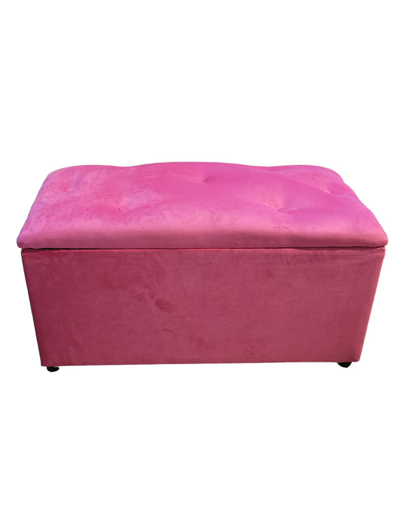 Baul Botone XL Fucsia Felpa  95X40X50X40 Rimar-0