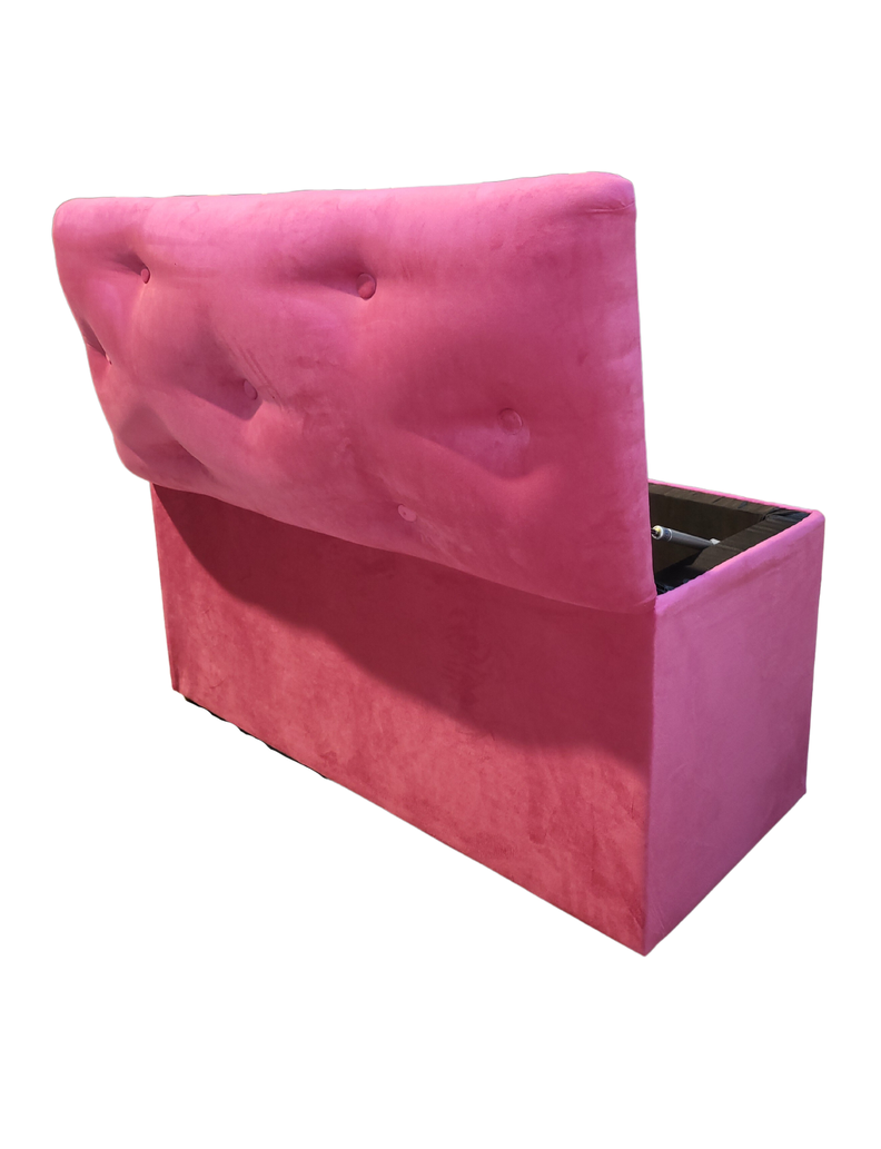 Baul Botone XL Fucsia Felpa  95X40X50X40 Rimar-3