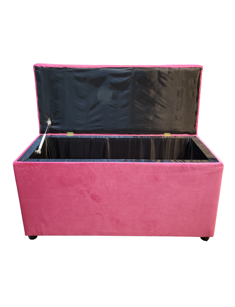 Baul Botone XL Fucsia Felpa  95X40X50X40 Rimar-4