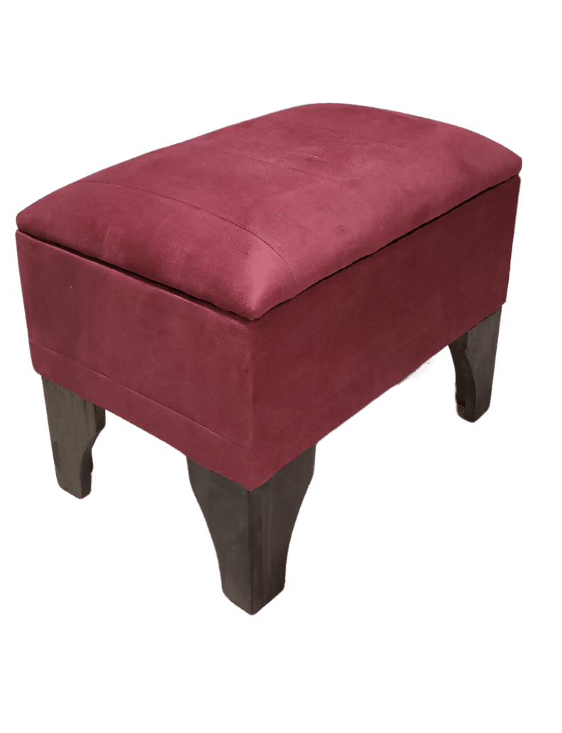 Banqueta Baúl Tubular Ladrillo Felpa 60x40x45x20 Rimar-1