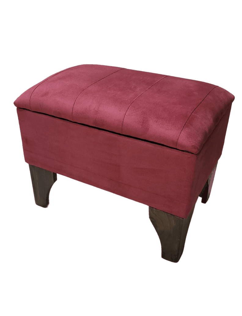 Banqueta Baúl Tubular Ladrillo Felpa 60x40x45x20 Rimar-2
