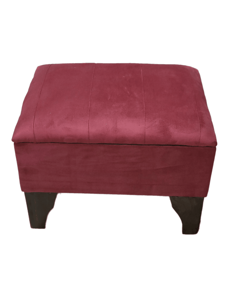 Banqueta Baúl Tubular Ladrillo Felpa 60x40x45x20 Rimar-3