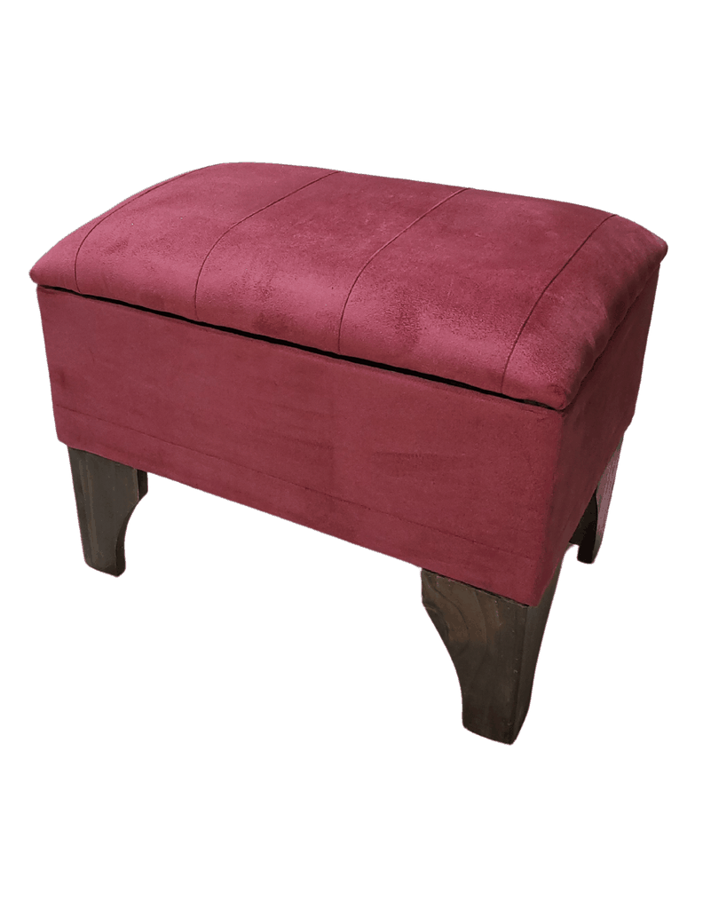 Banqueta Baúl Tubular Ladrillo Felpa 60x40x45x20 Rimar-4