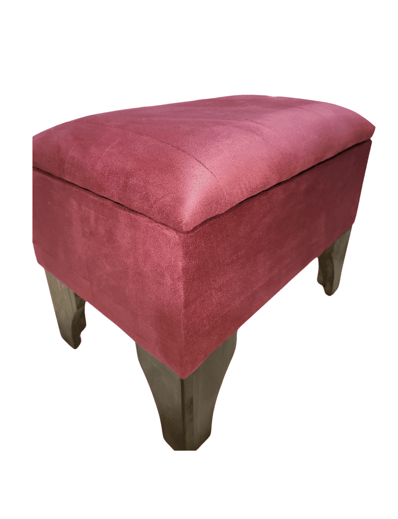 Banqueta Baúl Tubular Ladrillo Felpa 60x40x45x20 Rimar-5