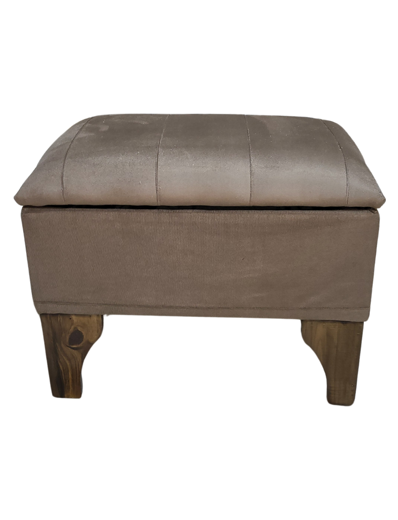 Banqueta Baúl Chocolate Felpa 60x40x45x20  Muebles Rimar-0