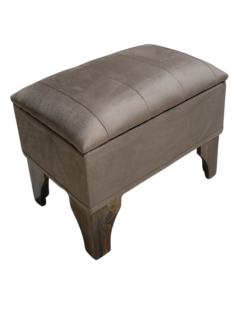 Banqueta Baúl Chocolate Felpa 60x40x45x20  Muebles Rimar-1