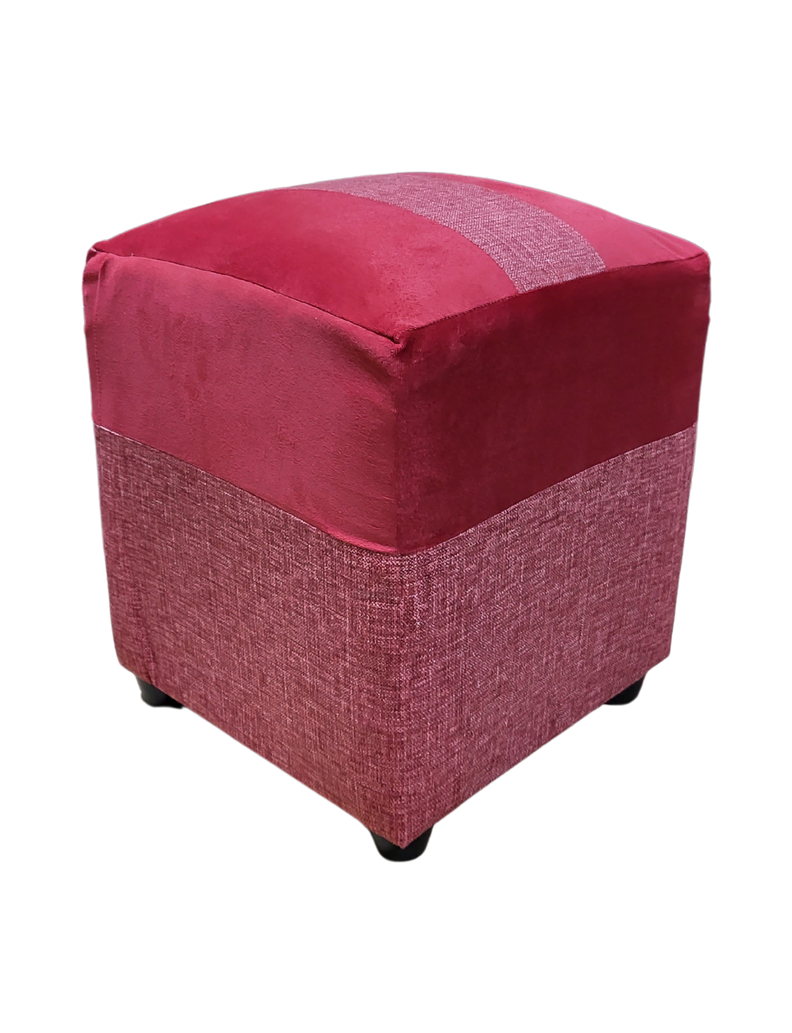 Pouf Bicolor Rojo 35x35x42  Muebles Rimar-0