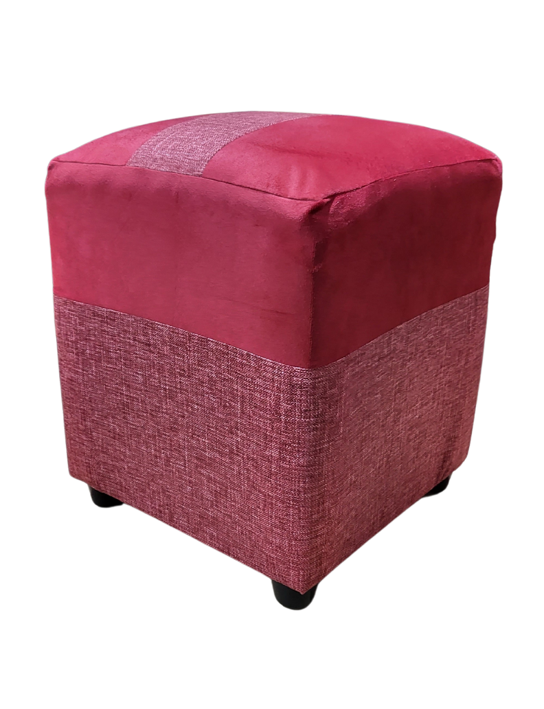 Pouf Bicolor Rojo 35x35x42  Muebles Rimar-1
