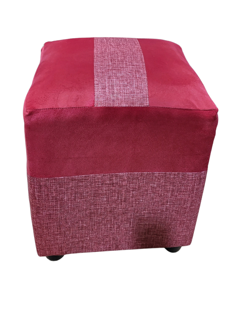 Pouf Bicolor Rojo 35x35x42  Muebles Rimar-2