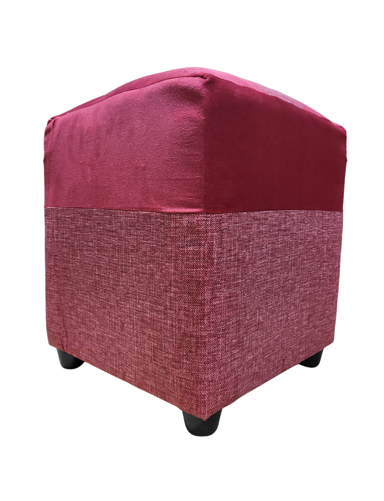 Pouf Bicolor Rojo 35x35x42  Muebles Rimar-3