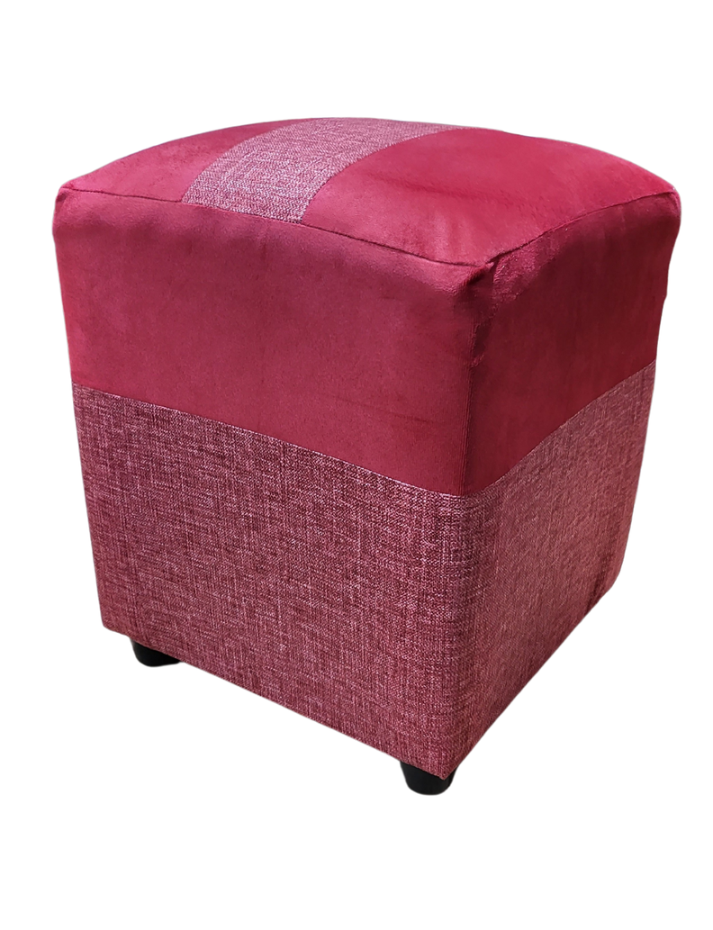 Pouf Bicolor Rojo 35x35x42  Muebles Rimar-4