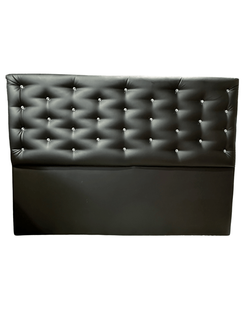 RESPALDO A PISO KING BOTON DIAMANTE NEGRO ECO CUERO