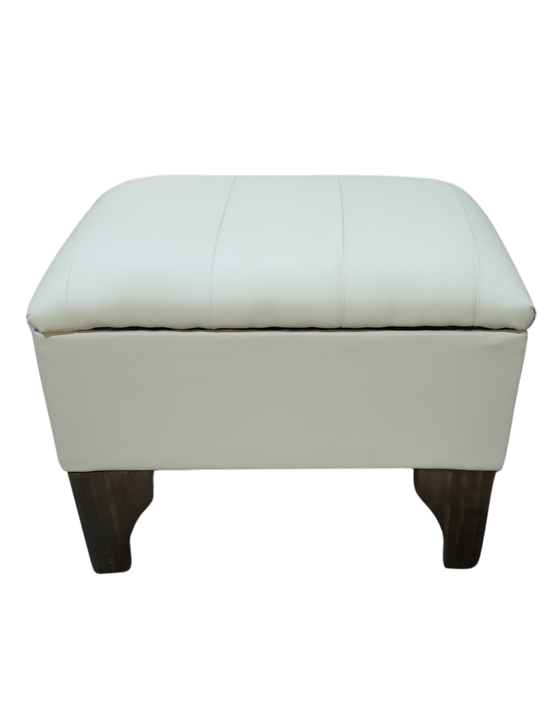 Banqueta Baúl Beige Eco Cuero 60x40x45x20 Muebles Rimar-0