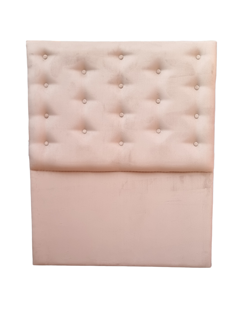 Respaldo 1 Plaza Beige Felpa Boton a piso