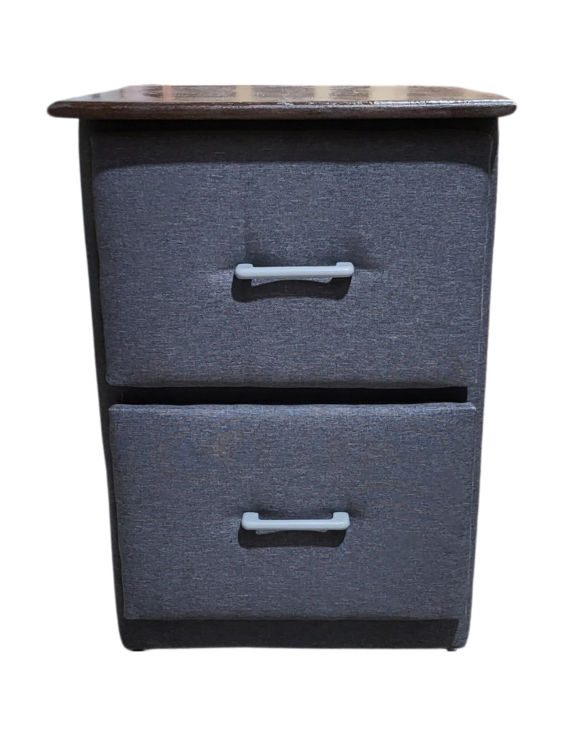 Velador Doble Cajon Gris Lino-0