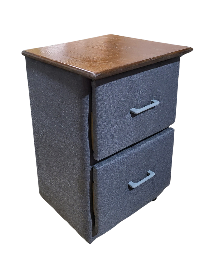 Velador Doble Cajon Gris Lino-1
