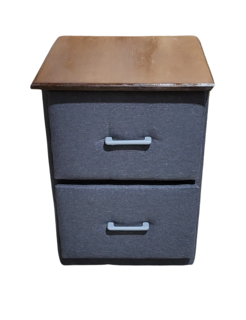Velador Doble Cajon Gris Lino-2