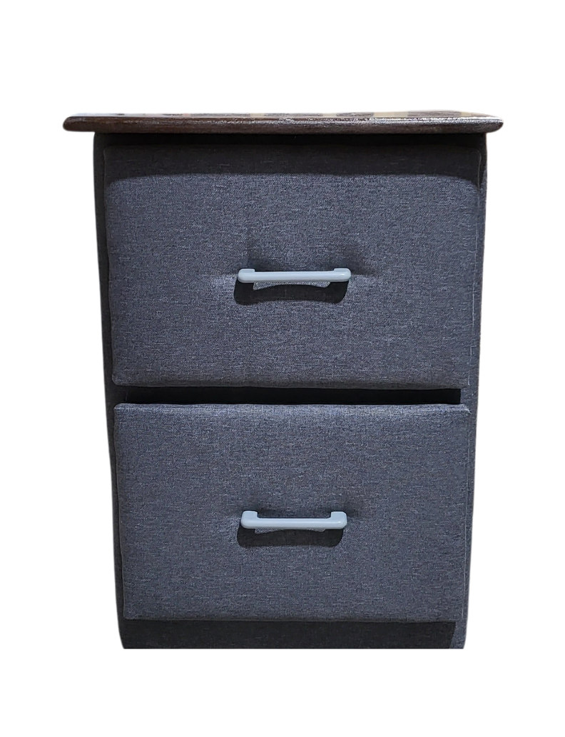 Velador Doble Cajon Gris Lino-3