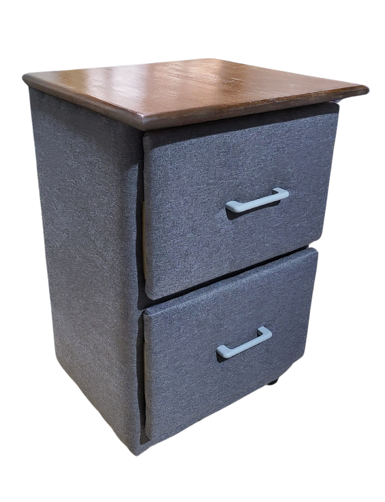 Velador Doble Cajon Gris Lino-4