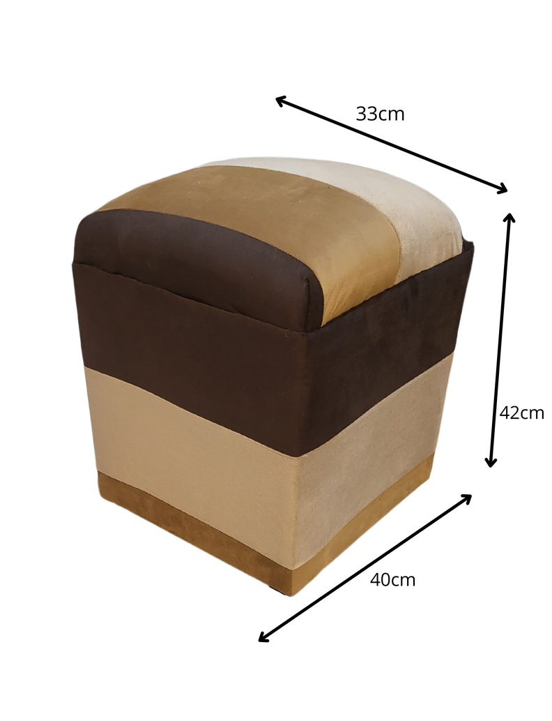 Pouf Bicolor Felpa 35x35x42 Muebles Rimar-2