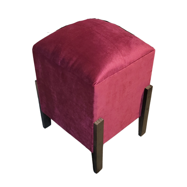 Pouf Burdeo Felpa 35x35x52 Muebles Rimar-1