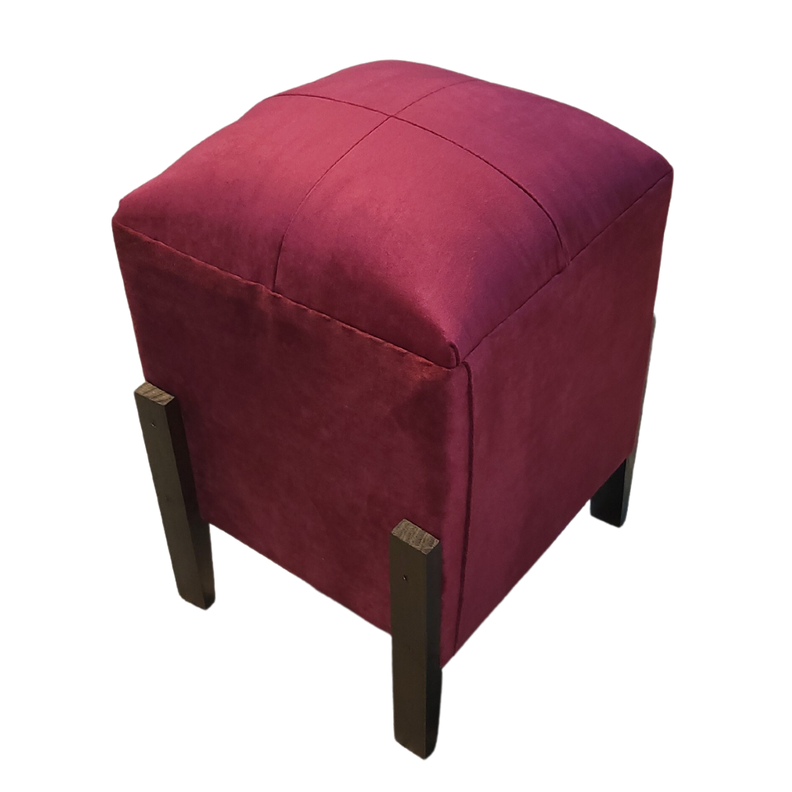 Pouf Burdeo Felpa 35x35x52 Muebles Rimar-5