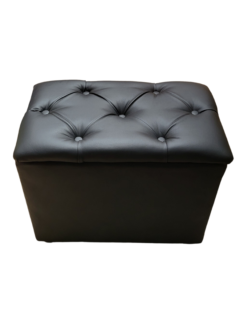 Banqueta Baul Capitoné Negra Eco Cuero Rimar-0