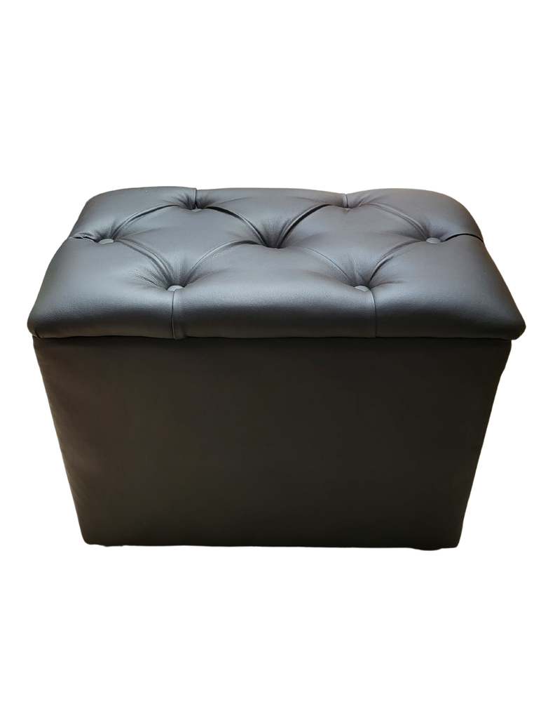 Banqueta Baul Capitoné Negra Eco Cuero Rimar-7