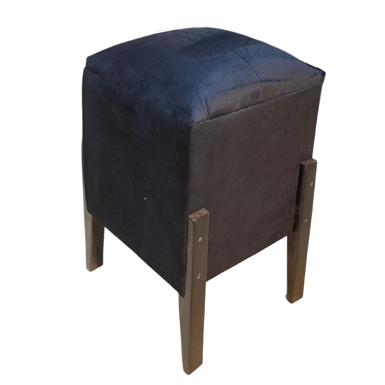 Pouf Negro Felpa 35x35x52 Muebles Rimar-0