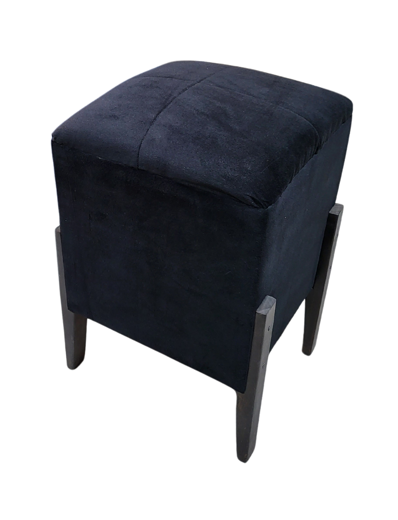 Pouf Negro Felpa 35x35x52 Muebles Rimar-2