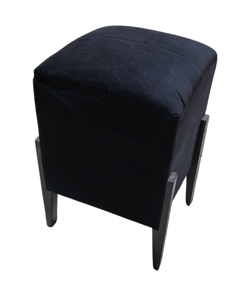 Pouf Negro Felpa 35x35x52 Muebles Rimar-3