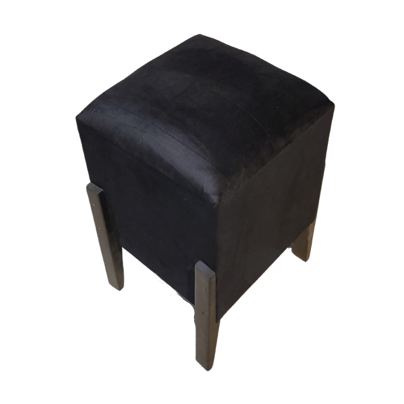 Pouf Negro Felpa 35x35x52 Muebles Rimar-4