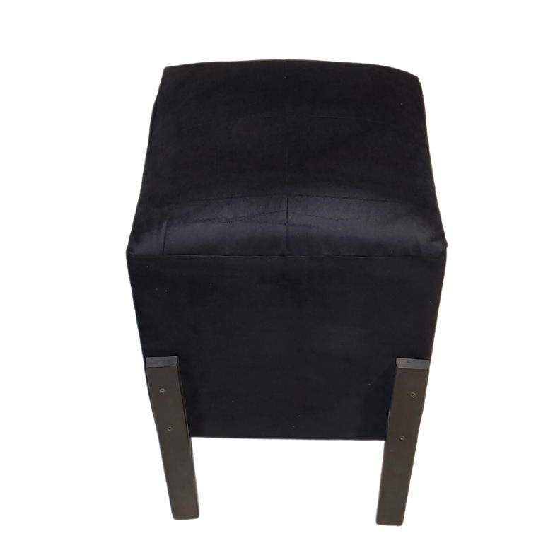 Pouf Negro Felpa 35x35x52 Muebles Rimar-5