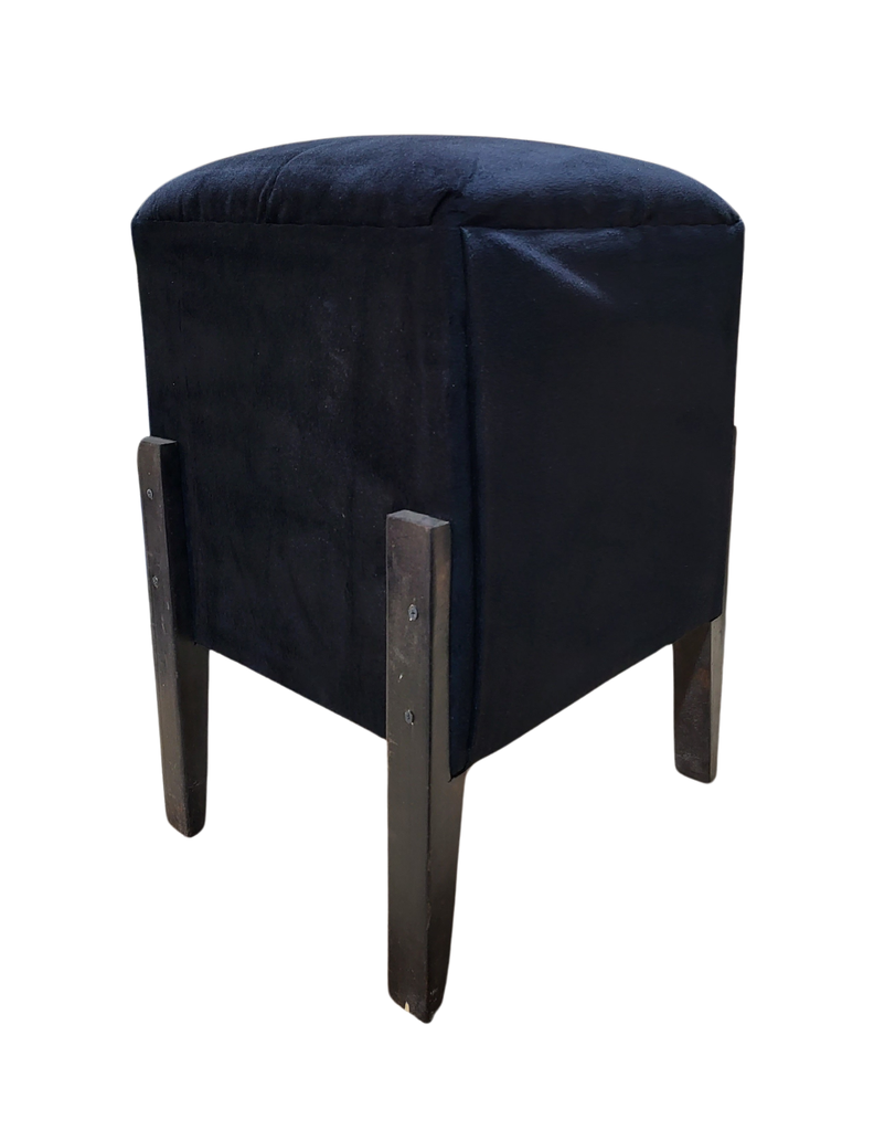 Pouf Negro Felpa 35x35x52 Muebles Rimar-6
