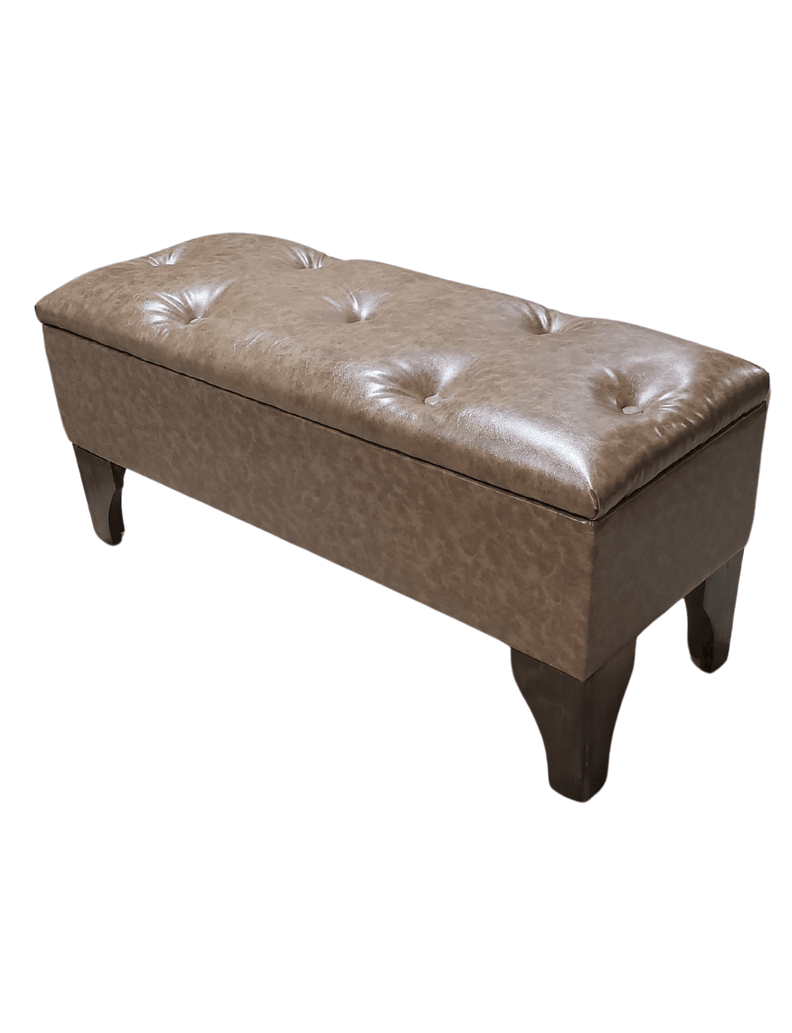 Baúl Botone Miel Marmoleado Eco Cuero Rimar 105x40x45x20-3