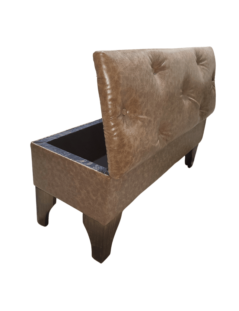 Baúl Botone Miel Marmoleado Eco Cuero Rimar 105x40x45x20-4