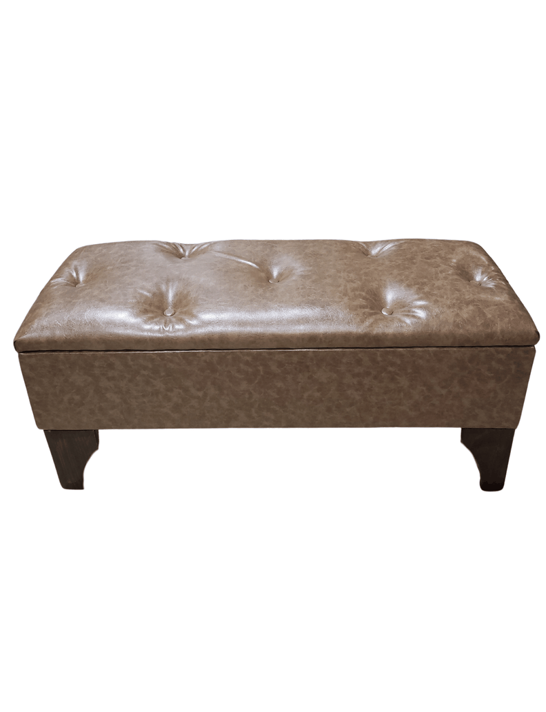 Baúl Botone Miel Marmoleado Eco Cuero Rimar 105x40x45x20-2