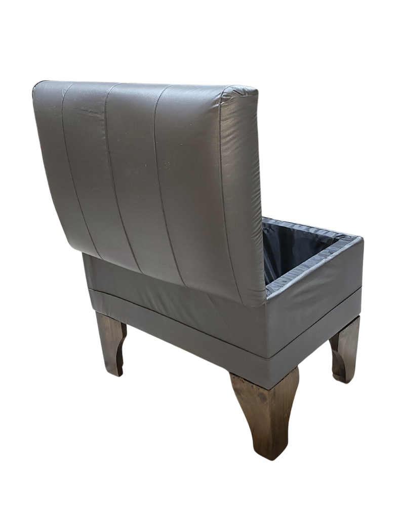 Banqueta Baúl Gris Eco Cuero 60x40x45x20  Muebles Rimar-4