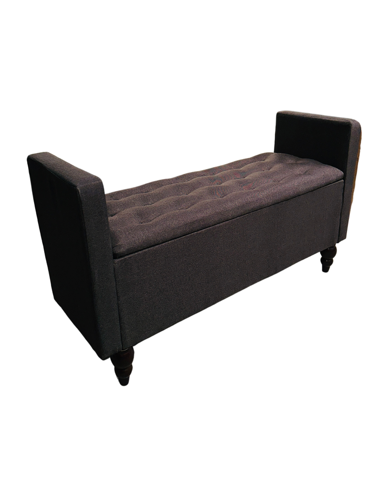 Banqueta Baul Múnich Rimar Cafe Moro Lino125X54X40-1