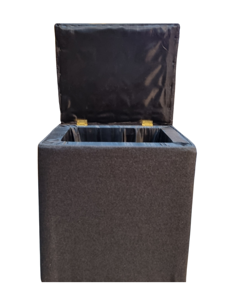 Pouf Baul Negro Lino Botone 40x33x50 Rimar-4