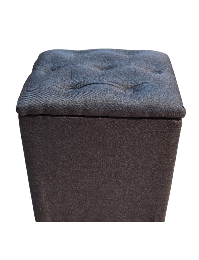 Pouf Baul Negro Lino Botone 40x33x50 Rimar-6