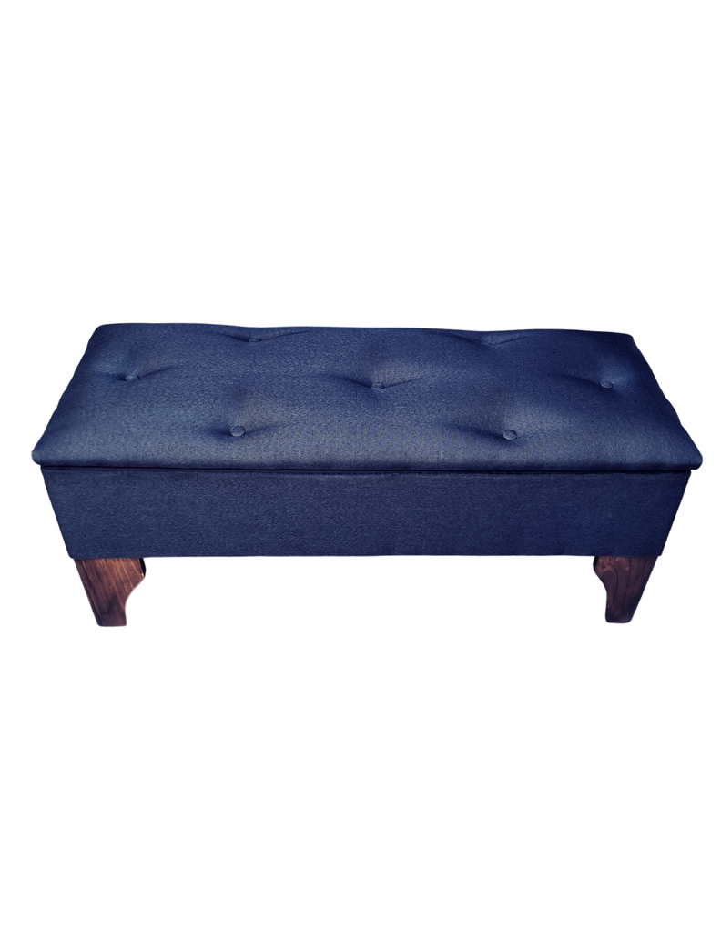 Banqueta Baúl Botone Negro Lino Muebles Rimar-3