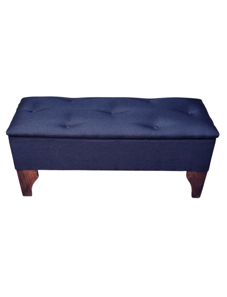 Banqueta Baúl Botone Negro Lino Muebles Rimar-0