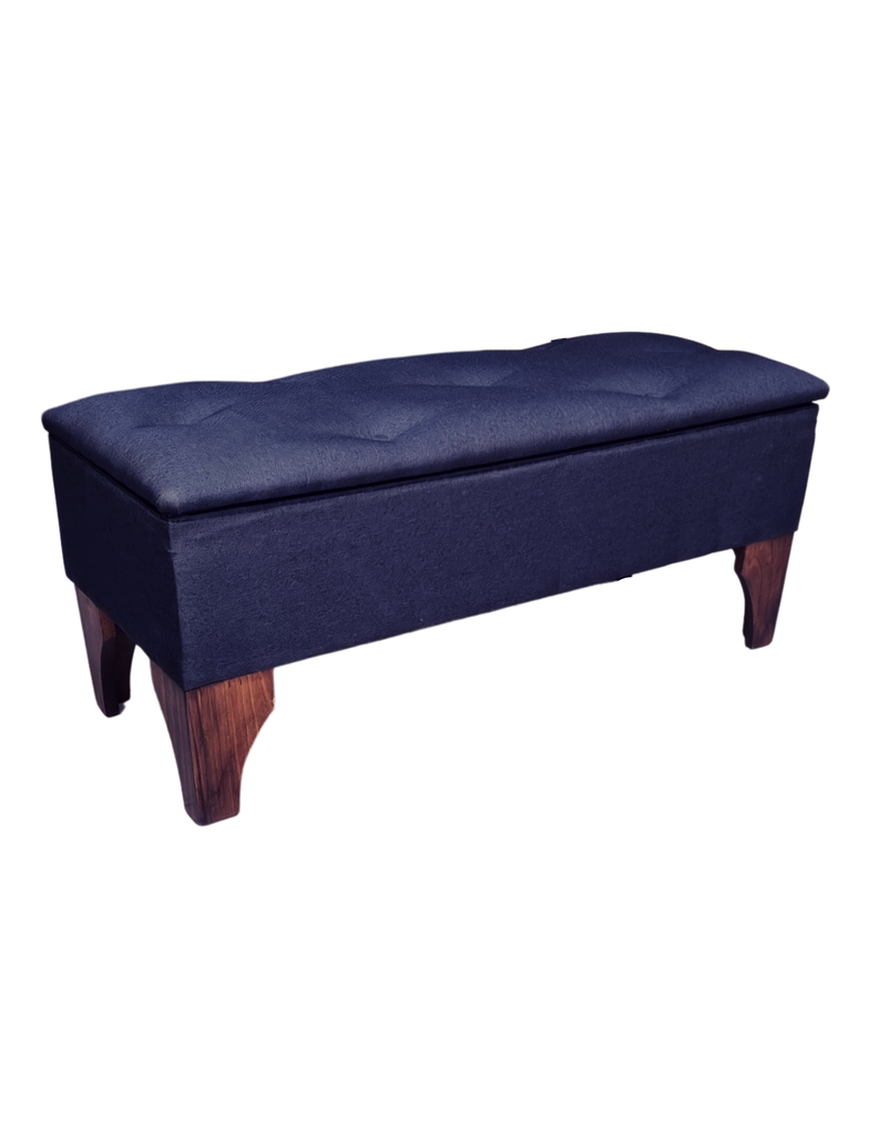 Banqueta Baúl Botone Negro Lino Muebles Rimar-1