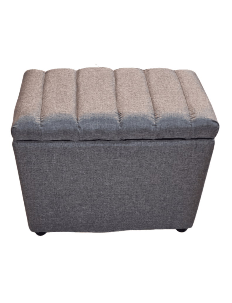 Banqueta Baul Tubular Gris Lino Rimar-0