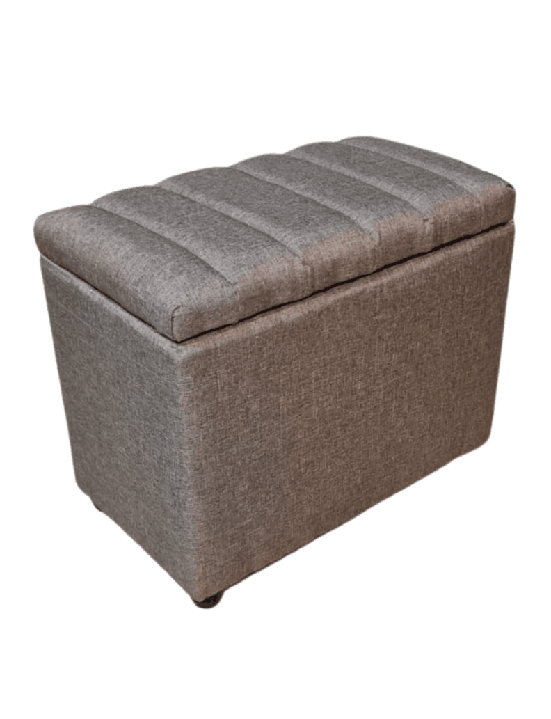 Banqueta Baul Tubular Gris Lino Rimar-1