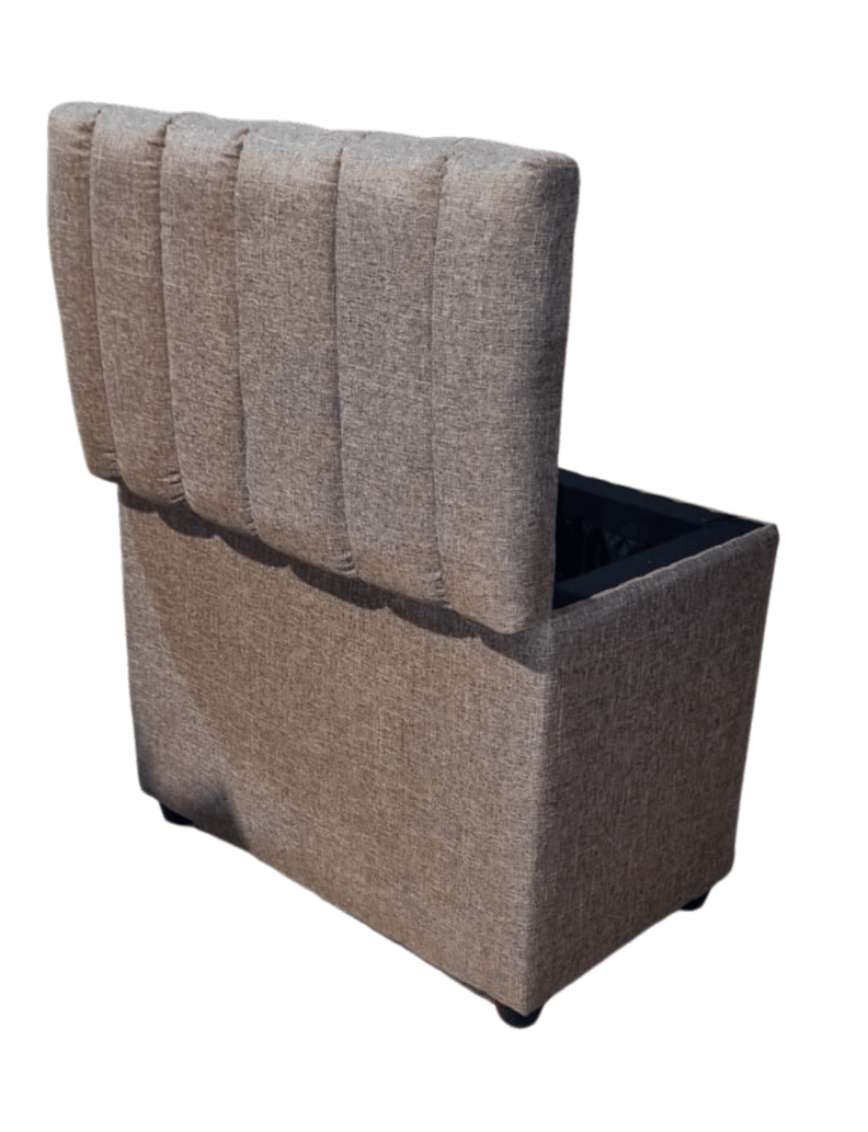 Banqueta Baul Tubular Gris Lino Rimar-4